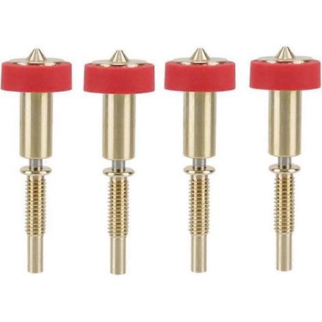 Lot de 4 buses bimétalliques tout-en-un en laiton et titane avec rupture de chaleur pour extrudeuse E3D, diamètre 0,4 mm. (1/5)