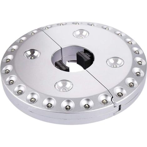 SABIR Lot de 28 lampes LED, sans fil, super lumineuses, pour les parasols de patio, les tentes de camping ou les activités de plein air, en argent 160 160 25 mm (1/5)
