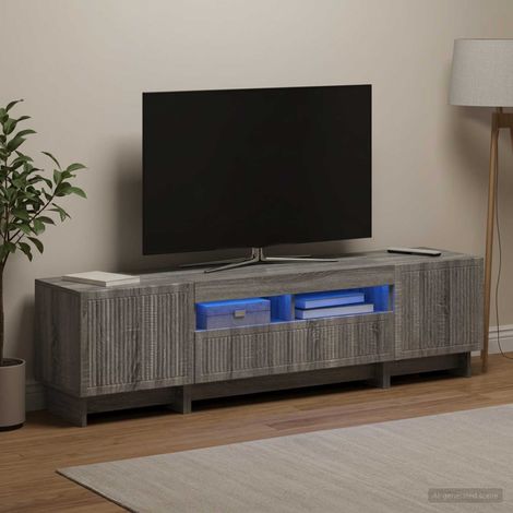 vidaXL 5 Piece LED TV Cabinet Grey Sonoma Engineered Wood (1/5)