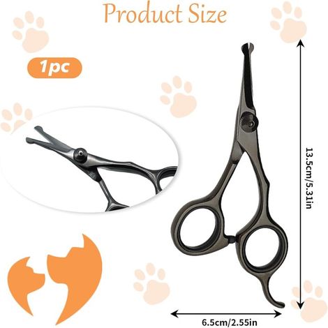 Ciseaux de toilettage chien, longueur 13,5 cm, bouts ronds, acier inoxydable revêtu de titane (13,5 cm)