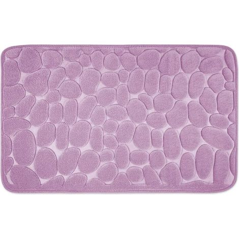 Tapis de bain antidérapant en mousse à mémoire de forme - Tapis de bain 50 x 80 cm - Violet (1/5)
