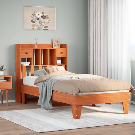 vidaXL Letto senza Materasso Marrone Cera 75x190 cm in Legno di Pino (1/5)