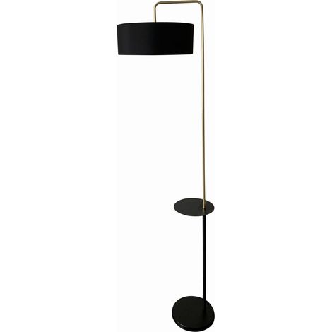 Lampadaire Candellux Impact noir E27 avec tablette