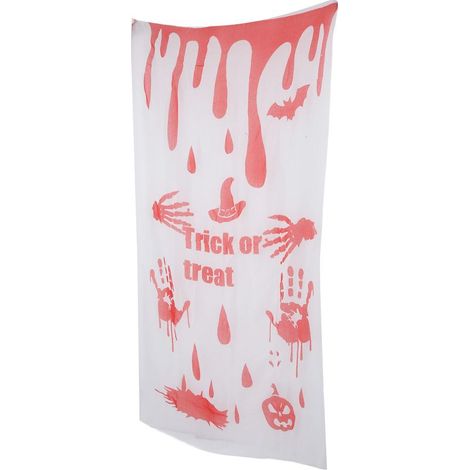Tissu pour rideaux d'Halloween rouge sang, décoration créative, facile à utiliser, réutilisable, idéal pour les fêtes de zombies, les maisons hantées et la décoration murale d'Halloween. (1/5)