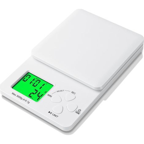 Digital kitchen scale with timer, high-precision coffee scale 3 kg/0.1 g, kitchen scale with LED display, multifunctional magnetic food scale for the kitchen (1/5)