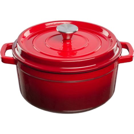 CASSERUOLA IN GHISA SMALTATA 3.5 LT ROSSA, CASA, CUCINA, PENTOLAME (1/4)