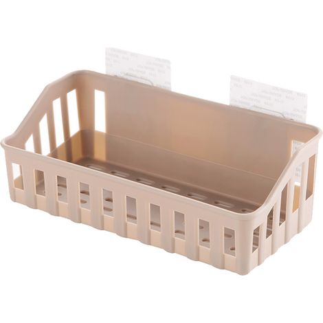 Étagère de douche adhésive pour salle de bain, support mural, beige (1/5)