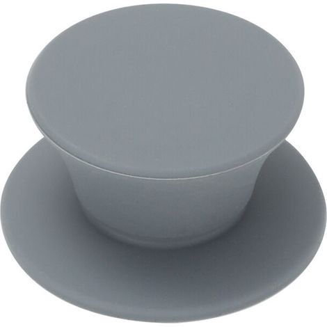 Poignée de rechange pour couvercle en verre. Poignée robuste pour casserole avec bouton de maintien et couvercle. Poignée Knauf en silicone, coloris gris. Lot de 2. (1/5)