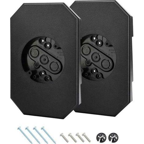 Lot de 2 blocs de montage de revêtement en vinyle, kit de montage de revêtement extérieur, bloc de montage léger avec boîte électrique intégrée, plaque de montage pour double tour de 1,27 cm