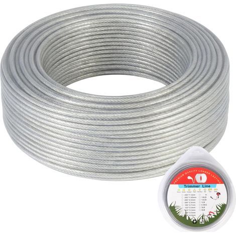 Filo di acciaio da taglio da 2,4 mm x 30 m - Bobina di filo per decespugliatore e tagliasiepi, accessorio per tosaerba, per la rimozione di erbacce ed erba. (1/5)