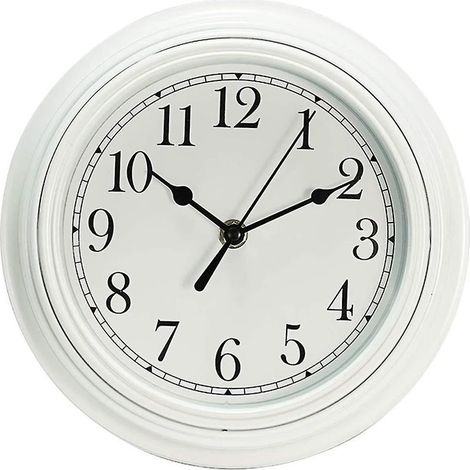 Horloge murale silencieuse de cuisine 9 pouces, style rétro, sans tic-tac, décorative, blanche, pour chambre ou bureau (1/5)