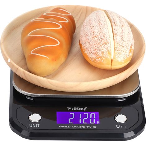 Elektronische digitale Küchenwaage 5 kg 0,1 g Lebensmittelwaage zum Kochen und Backen (WH B23) (1/5)