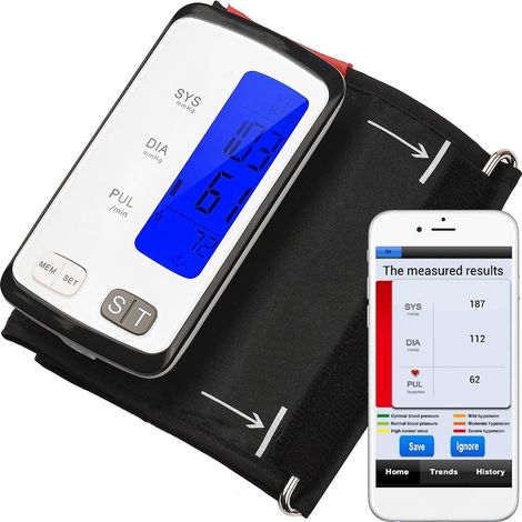 Automatisches, intelligentes Bluetooth-Blutdruckmessgerät mit elektronischer Oberarmmanschette und 3,2-Zoll-LCD-Display