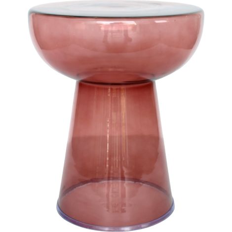 Beistelltisch aus Glas durchscheinend Rosa 42 cm Salon (1/5)