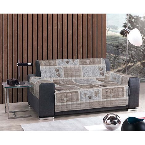 Copridivano Trapuntato Made in Italy Antiscivolo Copri Seduta Protegge da Cani e Gatti Salva Divano Idrorepellente Shabby beige - Poltrona (1/2)