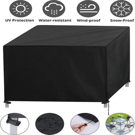 Gartenmöbelabdeckung, Oxford 420D, 80 x 80 x 80 cm, UV-beständig, wetterfest, wind- und regenfest, rechteckig, für den Außenbereich, Garten und Terrasse. (1/4)