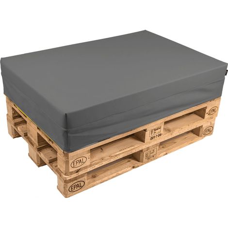 Cuscino per Pallet 120x80 cm in Similpelle Pomodone Gigio Scuro (1/5)