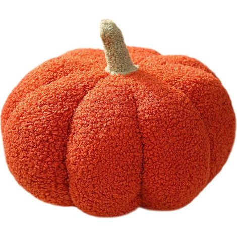 Coussin décoratif citrouille d'Halloween en peluche, velours doux, 20 cm (rouge) (1/5)