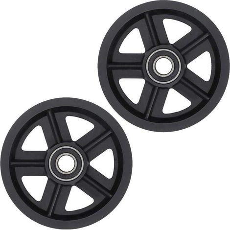 2 roulettes pour porte de grange, poulie coulissante en nylon, système de suspension pour porte intérieure, kit de roulement silencieux (1/5)