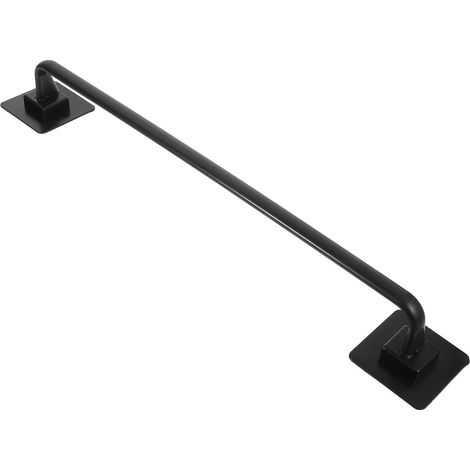 Porte-serviettes mural noir sans perçage, barre 45 cm avec rangement intégré, pour salle de bain, cuisine et toilettes. Durabilité garantie (1/5)