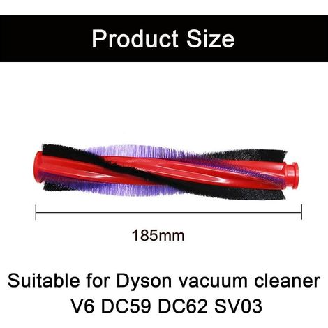 Brosse V6 pour Dyson V6 Slim, pour Aspirateur Brosse Dyson DC59/DC62/SV03, 18,5 cm, Brosse en Rouleau Accessoire Rechange pour Dyson dc62, Part no. 963830-01 (1/5)