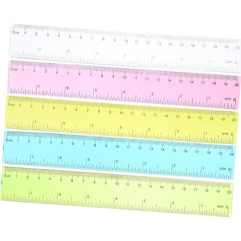 Règle en plastique de 30 cm, lot 5, outil mesure mathématique (1/5)