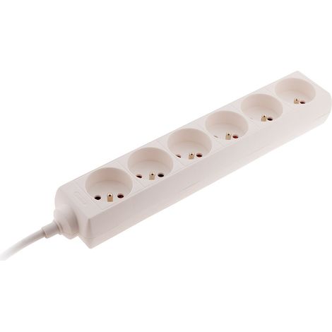 Bloc multiprise 6 prises 2P+T 16A blanc - Zenitech (1/6)