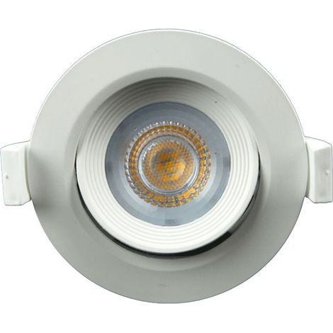 Vision-El – Spot LED encastrable orientable 7W 230V – Teinte blanc chaud 3000K – Flux lumineux 550 lumens – Diamètre de perçage 68 mm (1/5)