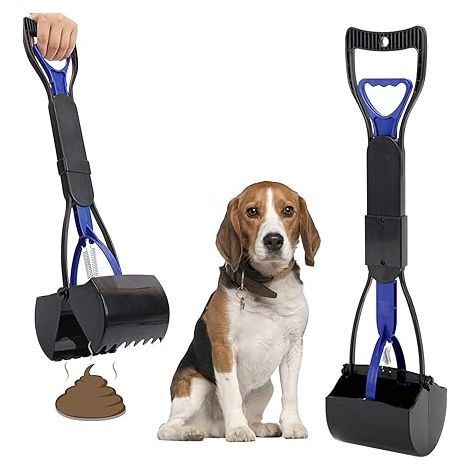 Lntyq Pelle à déjections pour Animal Domestique, ramasse-crotte, 61 cm Pouce Long Manche Solide Pince dentelée Nettoyage Pickup déjections Canines Clip pour extérieur/intérieur pour Chien et Chat (1/4)