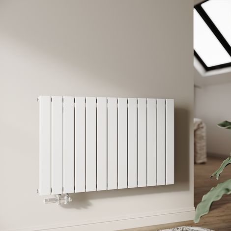 SONNI Radiateur eau chaude en acier Conception murale Vertical Radiateur chauffage central 630x1004mm Panneau Unique Blanc (759W) Horizontal (1/5)