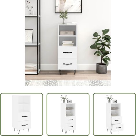 Holzschrank - Sideboard Weiß 34,5x34x90 cm Holzwerkstoff (1/5)
