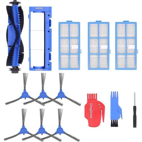 Kit de pièces de rechange pour aspirateur Bagotte BG600 avec 1 brosse principale, 1 protection de brosse roulante, 6 brosses latérales, 3 filtres (1/5)