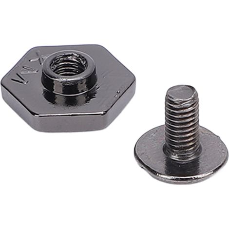 50 Sets 10-mm-Nieten und -Zapfen, Metallbefestigung, Sechskantnieten, Schlitz-Rundkopfschrauben-Set für Lederhandwerk, Bekleidungsdekoration, Gunmetal (1/5)