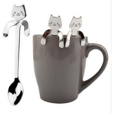 Cuillère À Café Avec Accroche - En Acier Inoxydable 304 - Poignée En Noyer Noir / Hêtre / Bambou - Pour Café Thé Dessert - Lot De 6 (1/5)