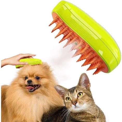 Brosse de massage vapeur autonettoyante pour chats, verte (1/5)