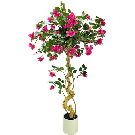Árbol de buganvilla artificial, flores de seda realistas, para uso interior y exterior, 120 cm. (1/2)