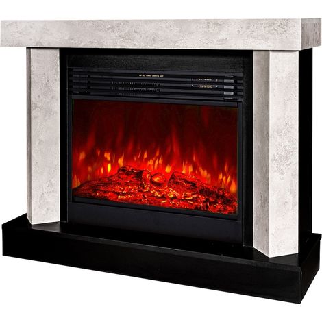 ART FLAME Cheminée électrique - Palermo & Mirabella - 1950W - Effet sonore - Design moderne blanc