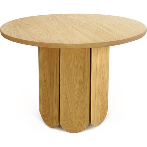 Table à Manger Ronde Design "Soft" 98cm Chêne (1/5)