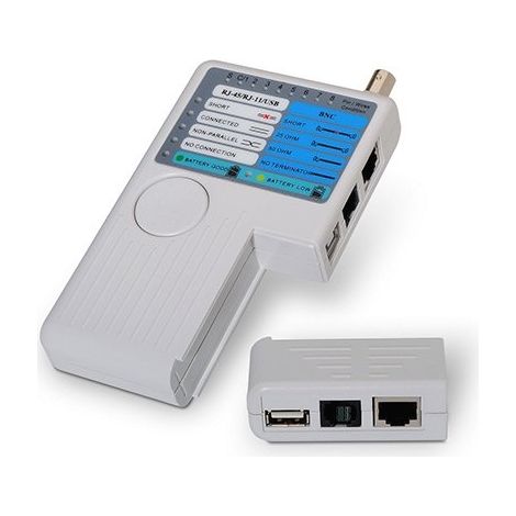 Tester Aisens A142-0313 para RJ11-RJ12-RJ45/ USB/ Coaxial