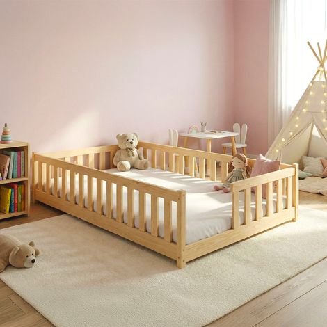 Letto a terra 120x200 con rete a doghe Théa Bois (1/4)