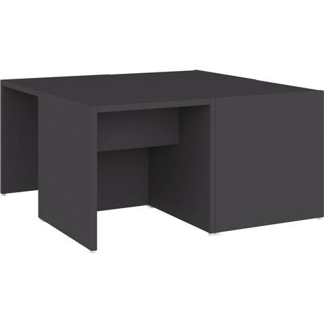 Juego de 4 mesas de centro 33 x 33 x 33 cm madera de ingeniería gris DEC040458