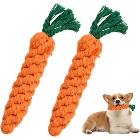 Jouets à Mâcher pour Chien - Noname - Carotte - Coton Durable - 2pcs - Hygiène Dentaire Améliorée (1/4)