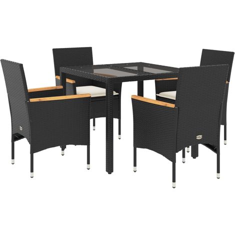 Maison Exclusive - Set comedor jardín 5 pzas cojines ratán sintét (1/5)