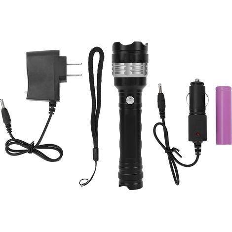 Lampe Torche Puissante en Alliage d'Aluminium pour Randonnée Chasse Camping Extérieur (Noir) (1/5)