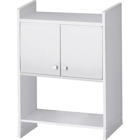 Scaffale Sopra Lavatrice da Appoggio Salvaspazio 65x79x26,5 cm in PVC Bianco