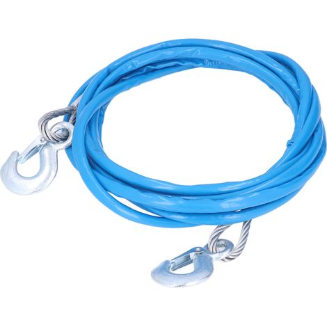 Câble de sécurité remorque avec crochet déverrouillage rapide 5m x 12mm/16,4ft x 0,5in charge 7t pour voitures SUV camionnettes légères (1/5)