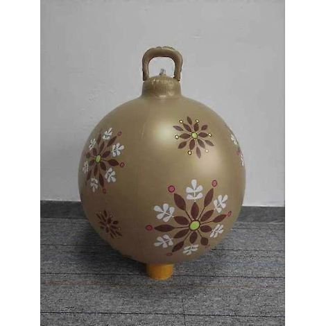 Boules de Noël gonflables décorées de 60 cm, sphères de Noël en PVC pour l'extérieur, décorations pour sapin de Noël, flocons de neige dorés (1/5)