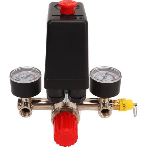 Pressostat de compresseur d'air, régulateur de pression, manomètres, vanne de régulation automatique, 0-12 bar, 0-180 psi (1/5)