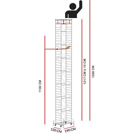 Echafaudage M5 LUX (Hauteur de travail 13,30 m)
