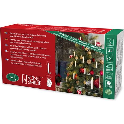 Konstsmide 1901-100 Bougie à LED jeu de 10 blanc chaud S068001 (1/4)